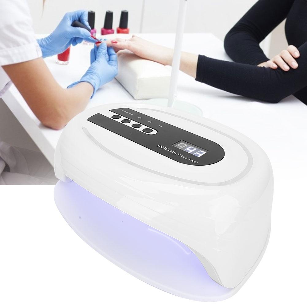 108W Nail Gel Curing Light Painless UV  LED Dual Light Source Nail Polish Dryer LightUS Plug