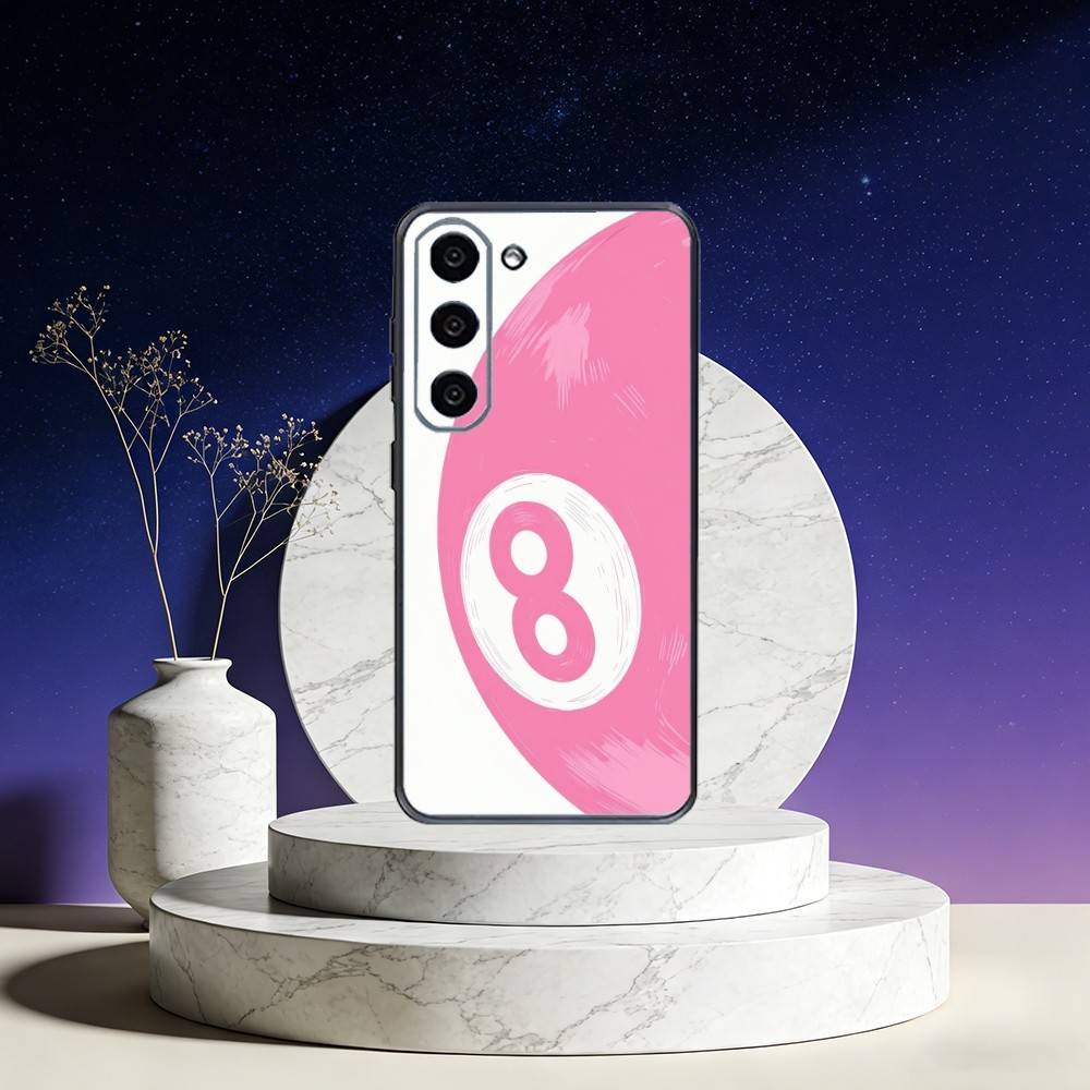

8 Ball Aesthetic Pink Phone Case For Samsung Galaxy A73,A72,A71,A70,A53,A52,A51,Others Soft Black Cover Samsung a71 4g
