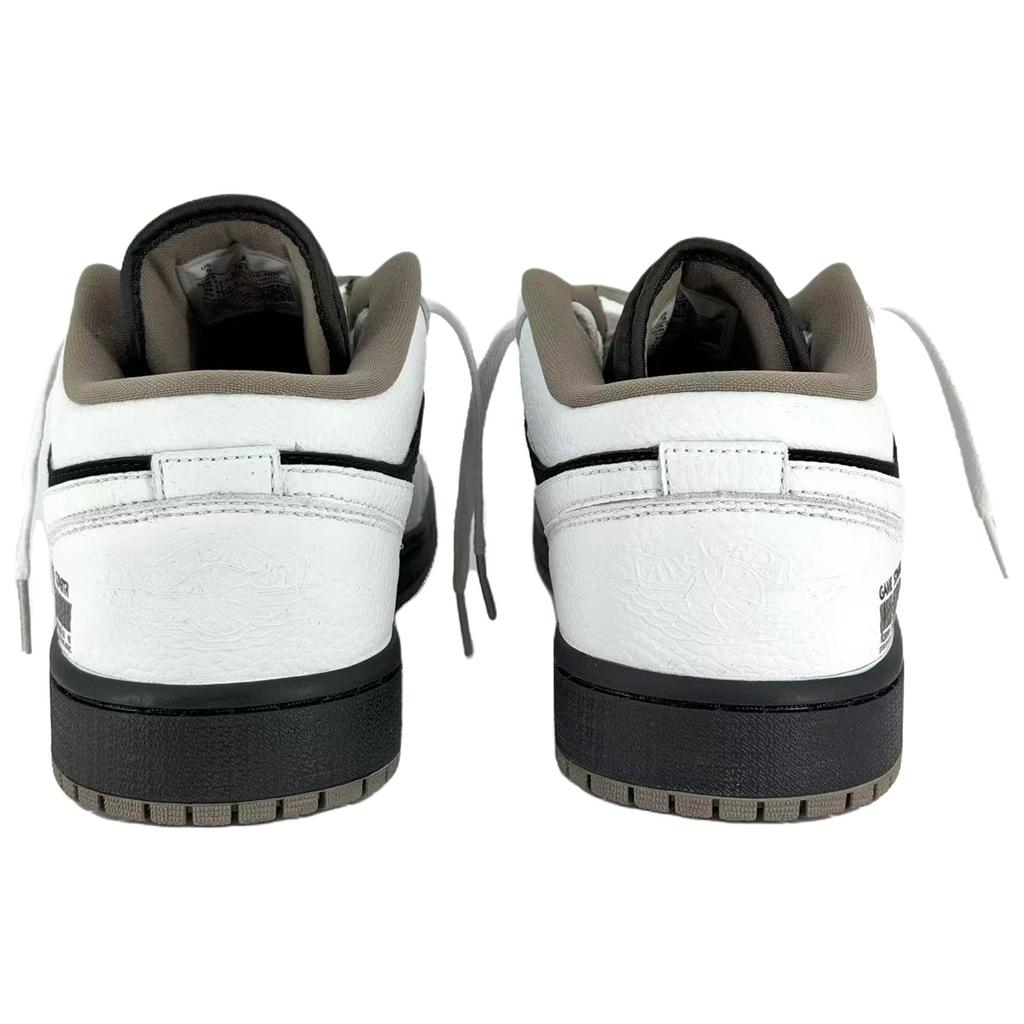 Jordan Air Jordan 1 Black White Warrior Slip Resistant Abrasion Resistant Low top Vintage Basketball Shoes Unisex White IB7109-005(Team1845v)