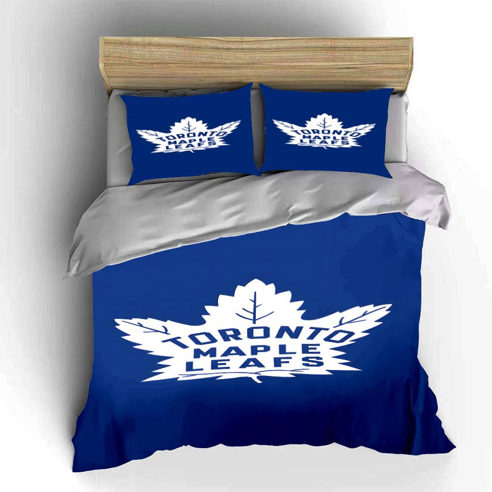 Toronto Maple Leafs Logo Bedding Design Print Bedding Set Duvet Cover Pillowcases (1* Duvet Cover 2* Pillowcases Do Not Include Comforter)