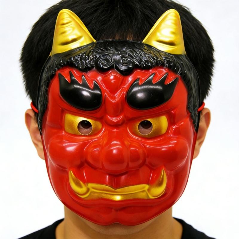 Japanische Oni Dekorationsmaske Premium PVC Leicht Bequem Kostümmaske Für Rollenspiel Partys Festivals