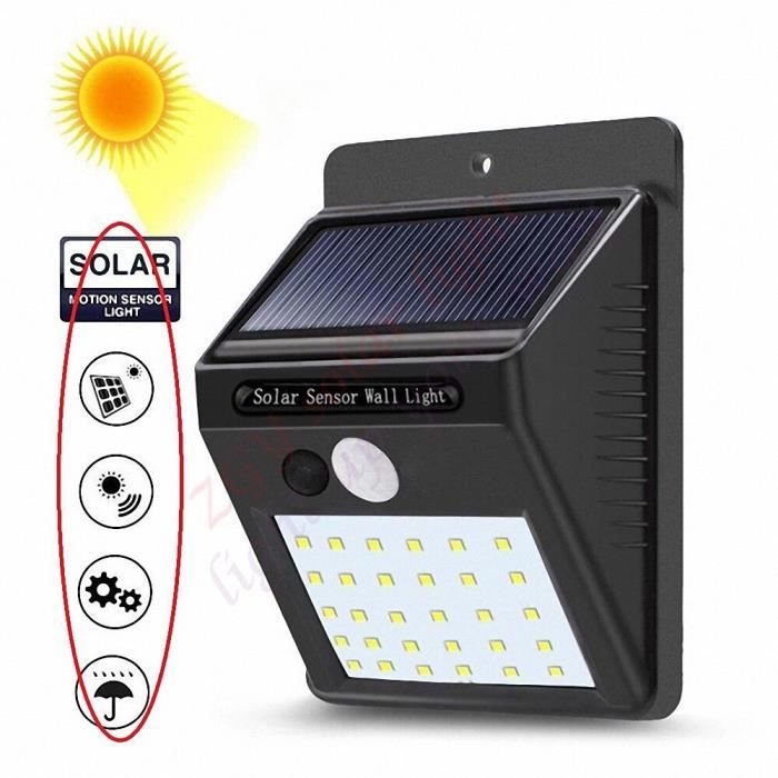Lumière solaire lampe de jardin - MEAI - YX03-30-1M - 30 LED - Détecteur de mouvement - Étanche
