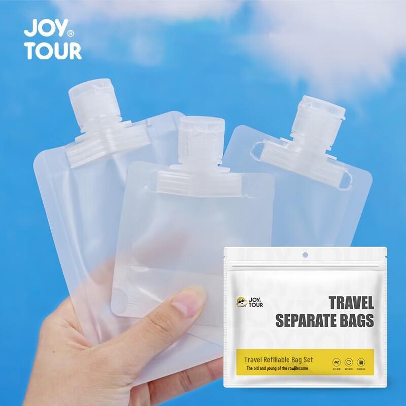 JOYTOUR Travel Refillable Squeeze Pouches Set Assorted 30ml, 50ml, 100ml (15 Pouches)