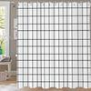 Black and White Plaid Pattern Shower Curtain Abstract Bohemian Fabric Shower Curtain with Hooks Waterproof Bathroom Decoration