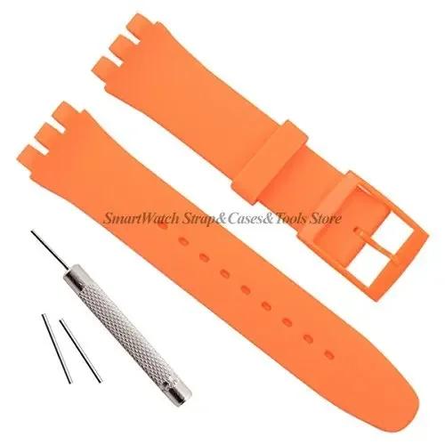 Soft Silicone Bracelet for Swatch 12mm 16mm 17mm 19mm 20mm Colorful Transparent Watchband Watch Strap Replacement with Tool