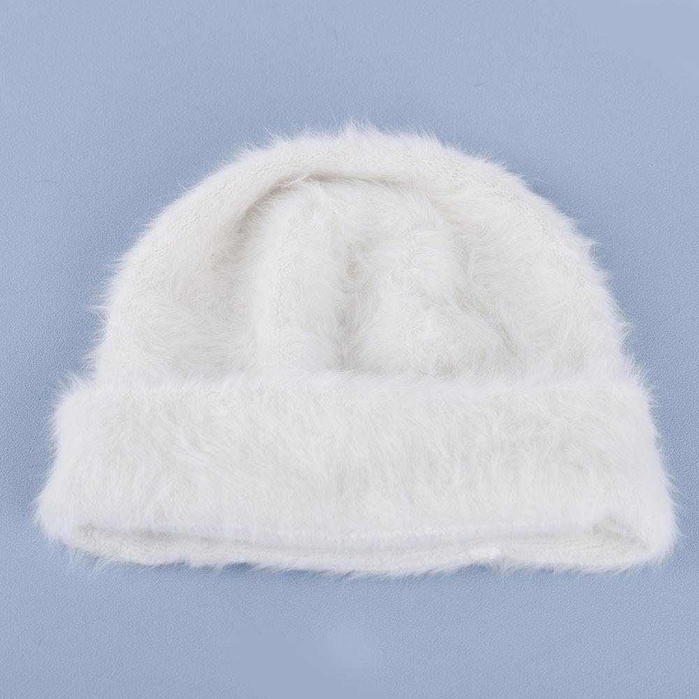Rabbit hair Beanies hat for women autumn and winter plush cute head cap cold resistant warm furry hat
