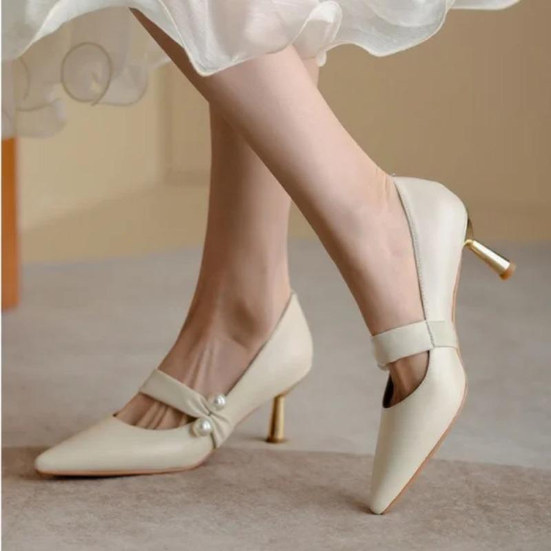 2026 new Spring Fairy Style Wedding Shoes Niche High-end Pearl Single Shoes Formal Women Shoes
