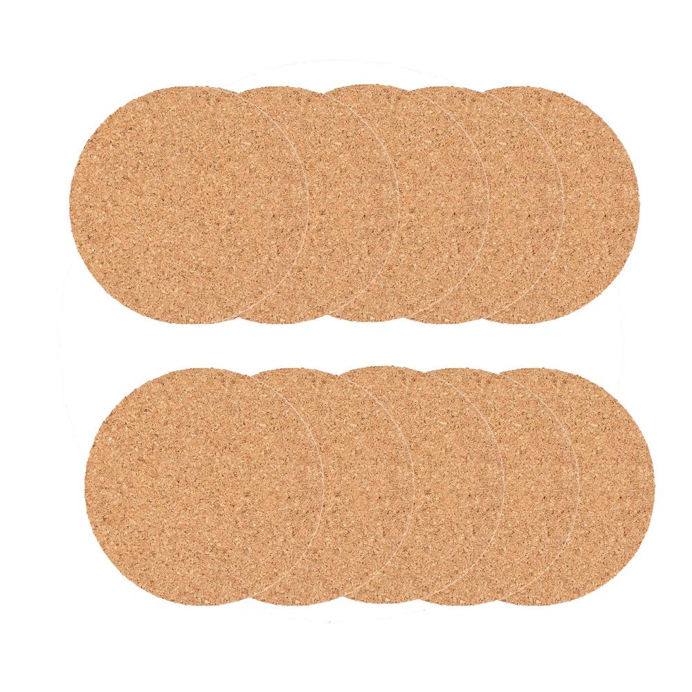 

10 шт., натуральный круглый деревянный коврик для чашки, прочный нескользящий пробковый подстаканник, кружка для чая, кофе, напитки для декора стола, посуда «сделай сам» M