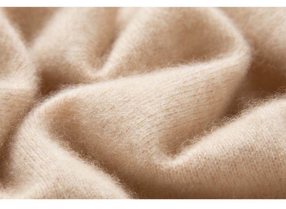 Women's Pure Cashmere Round Neck Cardigan - Autumn/Winter Loose Fit, Solid Color Knitted Sweater Coat