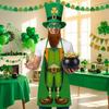 3er-Set Party-Kostümzubehör zum St. Patrick's Day mit Schürze Kleeblatt Grüner Hut Irisches Festival Falscher Schnurrbart Brille