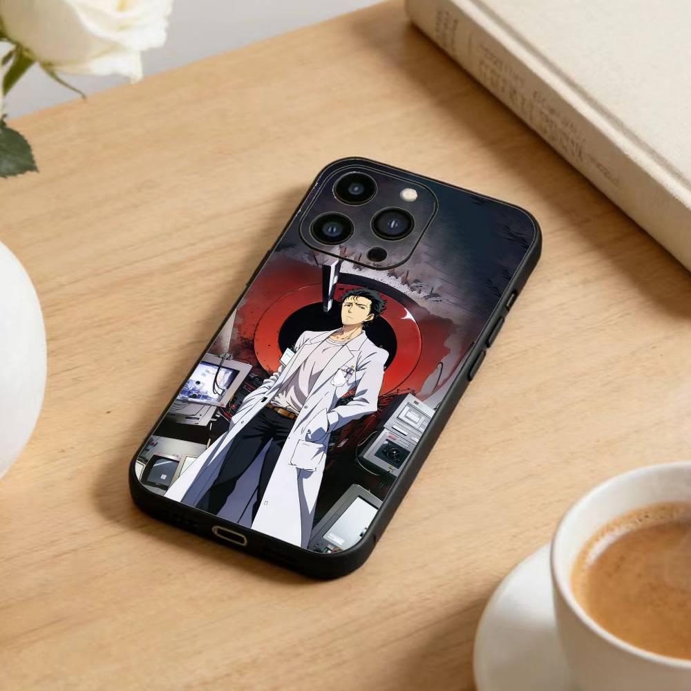 STEINS GATE F-Rintaro O-Okabe Phone Case For iPhone 16,15,14,13,12,17,Pro Max,Plus Silicone Black Case