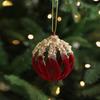 Glitter Christmas Hanging Balls Set Flocked Xmas Tree Ornaments  Home New Year Gift