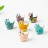 Crystal Resin Cat Figurine With Colorful Shell Decor For Office Desk Gift