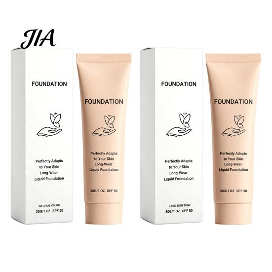 Long-Lasting Foundation 30G Color Changing Liquid Foundation, SPF 50 Natural Deep Tone Sunscreen Lightweight Makeup Concealer for All Skin Types