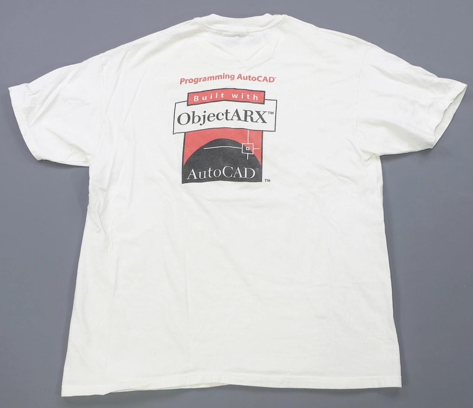Rare VTG Autodesk AutoCAD ObjectArx T Shirt 2000sArchitecture Software White L