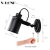 Retro Vintage Wall Lamp Light With Switch Decor For Bedroom Living Room Hall Bed Side Adjustable Antique Rustic Led Lights Lamps