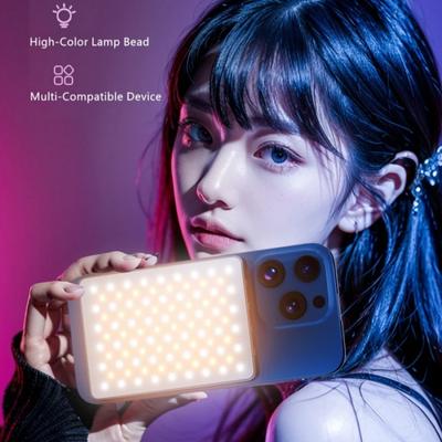 1pc RGB Mobile Selfie Fill Light for Live Streaming, Portable Photography LED Pan Tilt Magnetic Light