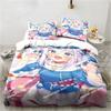 Kawaii Gawr Gura Cute Girl My Angle Bedding Set Printed With Pillowcase Bed Duvet Cover Soft Single Double Queen Super King Size