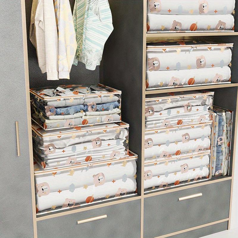 Haushaltskleiderorganisator mit großer Kapazität Staubdicht Wasserdicht Transparente Bettdecke Tasche Neue bedruckte dreidimensionale Aufbewahrungstasche