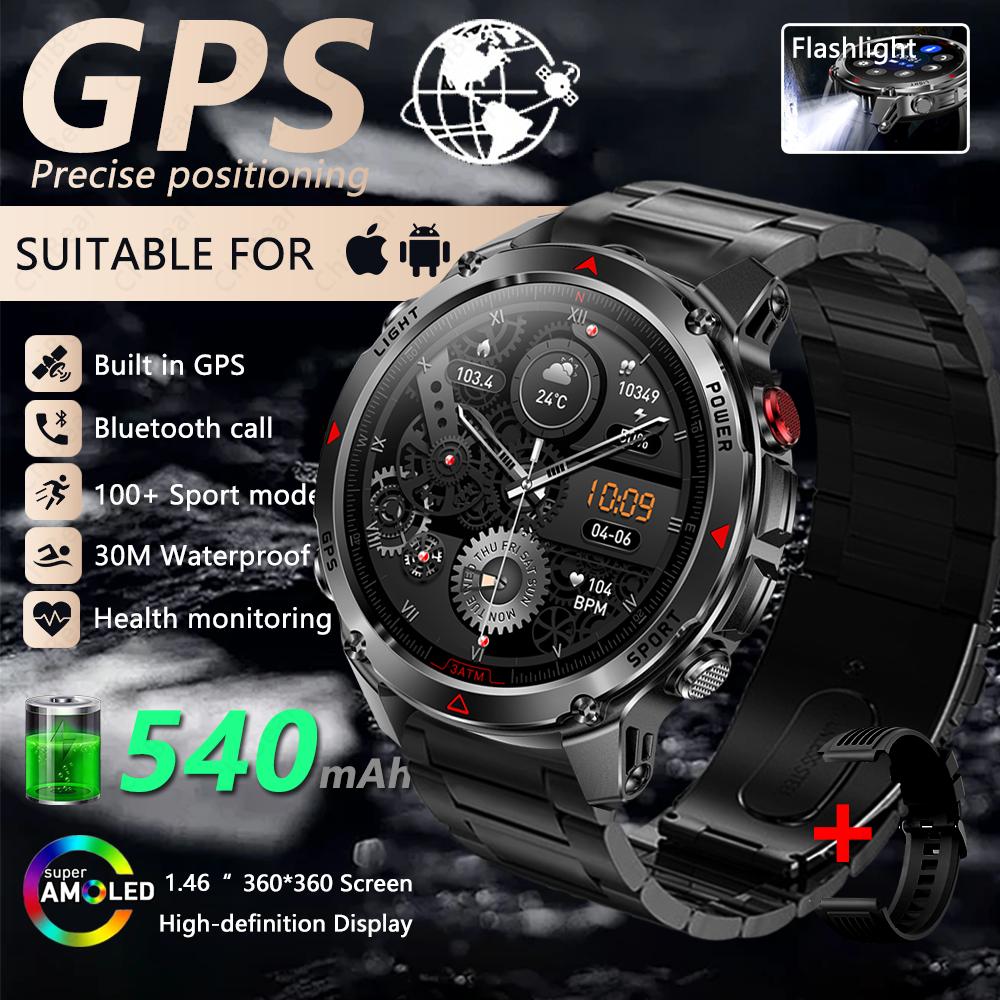 New T-Rex 3 Smart Watch Men Built-in GPS 540 mAh Battery 3ATM Waterproof Compass Barometer Altimeter Sports Smartwatch Man