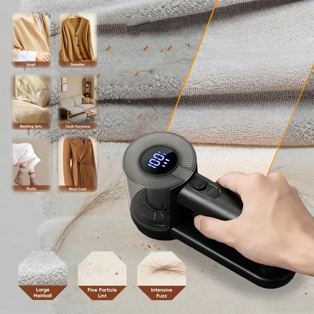 Rechargeable Portable Electric Lint Trimmer, 1500 Mah Battery, Suitable for Clothes, Furniture, Sofas and Blankets