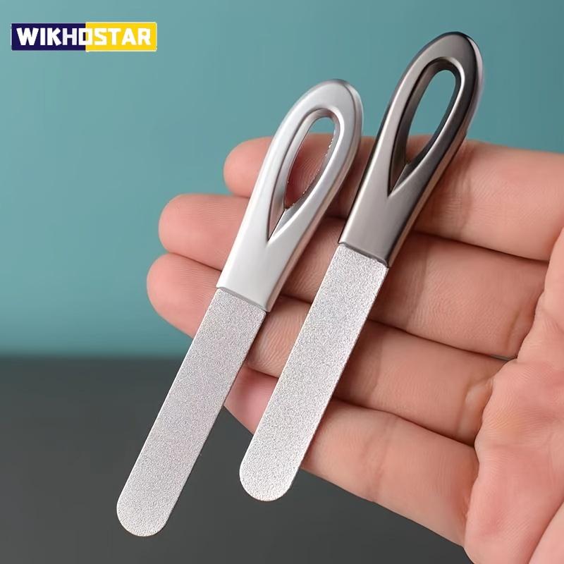 1pc Stainless Steel Double-Sided Nail File for Shaping and Buffing Nails