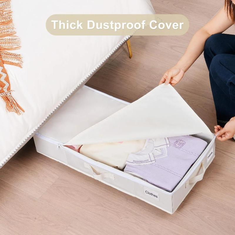 Underbed Rolling Storage Box Large Portable Foldable Wheeled Dustproof Home Space Saving for Travel Clothes Mobile Organizer