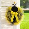 Spring Wreath Front Door Indoor Hanger 17inch Ornament Party Bee Welcome Sign Garland for Living