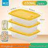 CHAHUA 830ML Yellow Food Storage Containers with Lids (3-Pack)