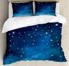 Star Single Double Twin Queen Bedding Set 2/3pcs Night Sky Polyester Bed Cover Kid Duvet Cover Set Dark Blue Galaxy Bedclothes