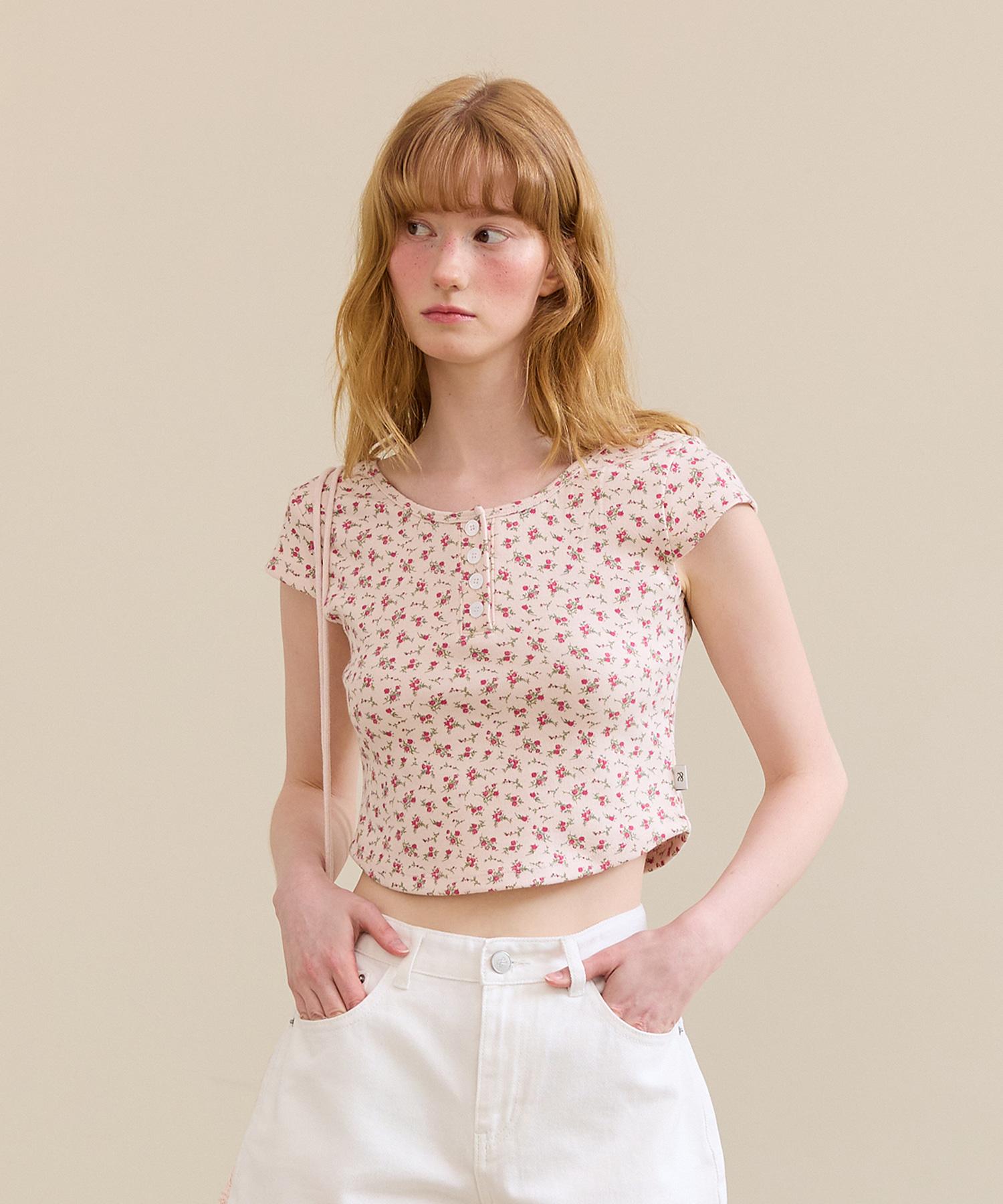 Pandora Fit Flower Back T-Shirts Ivory/Free