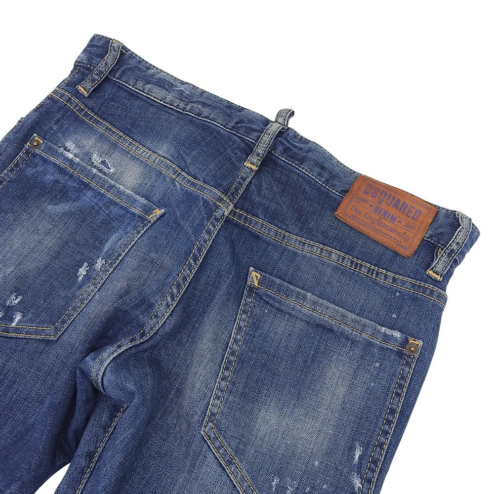 Dsquared2 SEXY TWIST JEAN Distressed Denim Pants, Men's, Indigo, Size 44, 74LB008930342 Bottoms 44 IndigoUsed