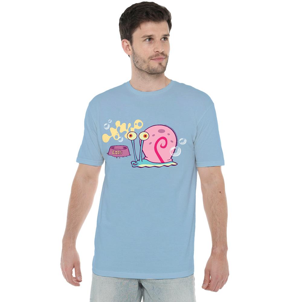 Camiseta Masculina Bob Esponja Calça Quadrada Gary o Caracol