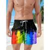 Pantaloncini da spiaggia da uomo traspiranti ad asciugatura rapida con stampe colorate, perfetti per la spiaggia, la piscina, la palestra e le attività all'aperto