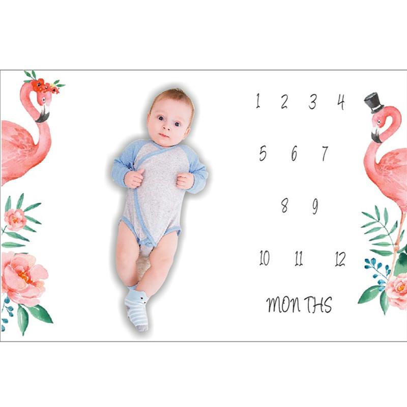 Baby Monthly Milestones Anniversary Blanket, Baby Photography Props, Photo Growth Commemorative Blanket A14 Garland