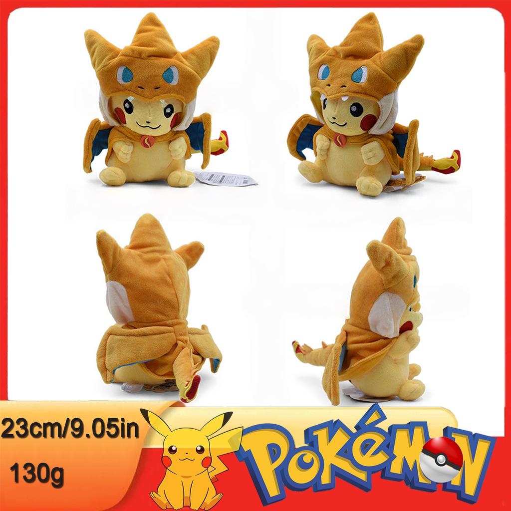 Juguete de Peluche Pokémon de 23cm Pikachue Cosplay Charizard Lindo Juguete Kawaii Personaje de Anime Clásico Muñeco de Peluche Niño Regalo de Navidad Cumpleaños