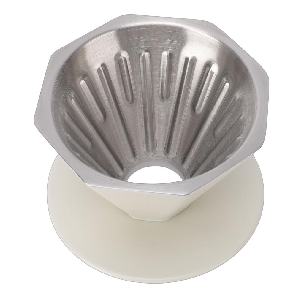Pour Over Coffee Dripper 304 Stainless Steel Double Layer Octagonal Metal Cone Coffee Maker Filter for Home Travel