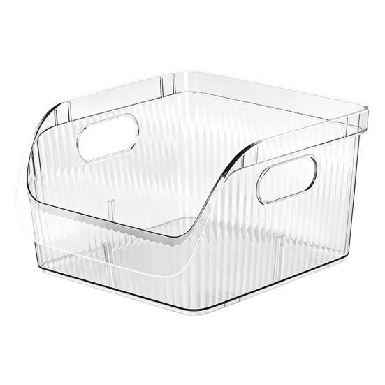 Kitchen Seasoning Organizer with Dividers Clear Plastic Storage Box for Spice Packets Sauces Stackable Dustproof Storage Box for Pantry Cabinet