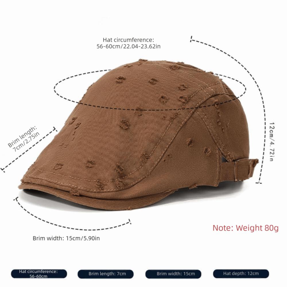 Fashion Hole Sketching Beret Hat Cotton Soft Newsboy Hat Adjustable Leisure Visor Cap Hip Hop