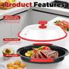 Microwave Grill Pan Multi-purpose Microwave Grill Pan with Cover Frying Pans Non-stick Microwaves Bacon Cooker Trays for Kitchen