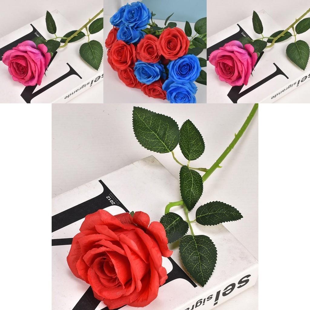 Luksusowe sztuczne róże na długich łodygach 50 cm, oszałamiające kwitnące jedwabne kwiaty na wydarzenia