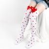 Valentines Day Over Knee Long Socks Cute Bowknots Lip Heart Pattern Thigh High Stockings for Women Parties Casual Wear
