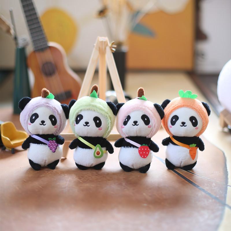 Adorable Plush Panda Keychain Soft Pp Cotton Stuffed Animal Bag Pendant Cute Toy