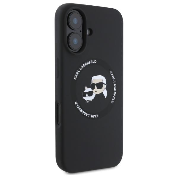 Karl Lagerfeld Klhmp16Sskchtck Iphone 16 6.1 Czarny/Black Hardcase Silicone Karl&Choupette Heads Magsafe