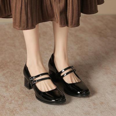 Yuexinwang Echtes Leder High-Heel Mary Jane Schuhe für Damen - Su Yinyins Koreanischer Stil Frühjahrskollektion