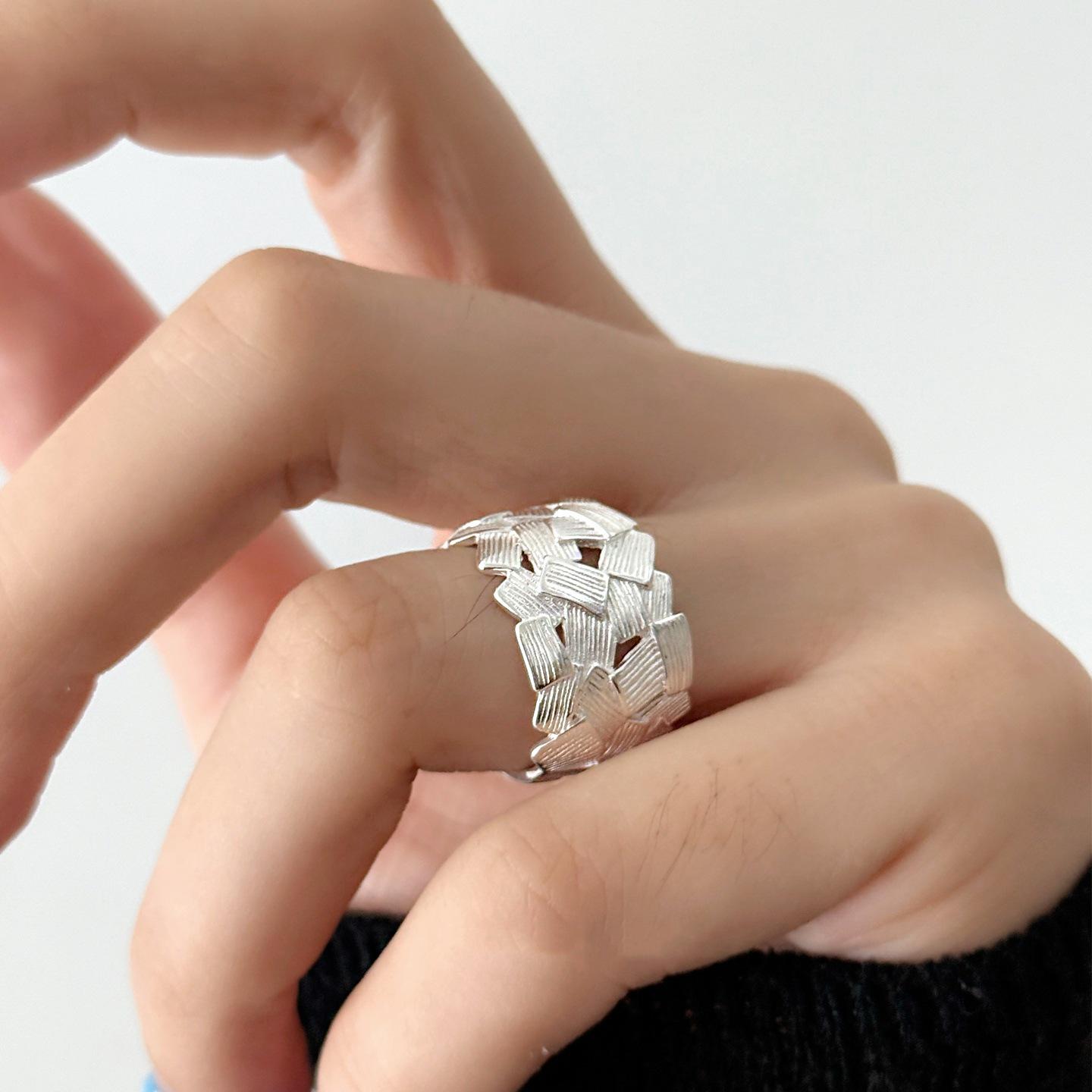 Geometric Hollow Irregular Adjustable Ring for Women, Simple  Versatile, Hip Hop Style, Temperamental Index Finger Accessory Open Adjustable
