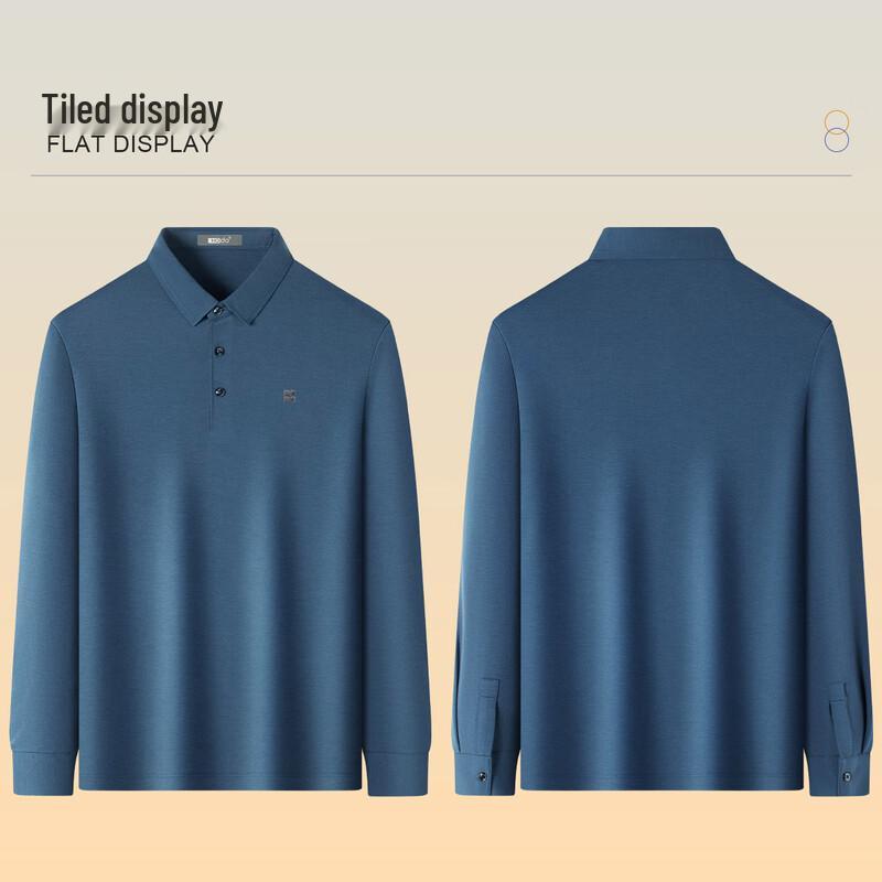 Hodo Men's Autumn/Winter Cashmere Silk Blend Polo Long-Sleeve T-Shirt