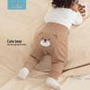 Tonybebe Baby High-Waist Brushed Cotton Open-Crotch Pants