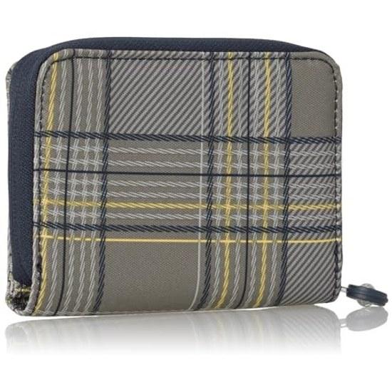 Kipling Official Japan Limited MONEY LOVE Blue Grey Plaid KI6791S6Z 0.01 Womens Bi-fold Wallet