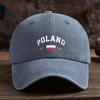 Unisex Mütze mit polnischem Flaggenaufdruck Polnische Nationalfarben Maschinenwaschbar Outdoor-Hut Geeignet für Freizeitkleidung Polnisch-Thematisch E
